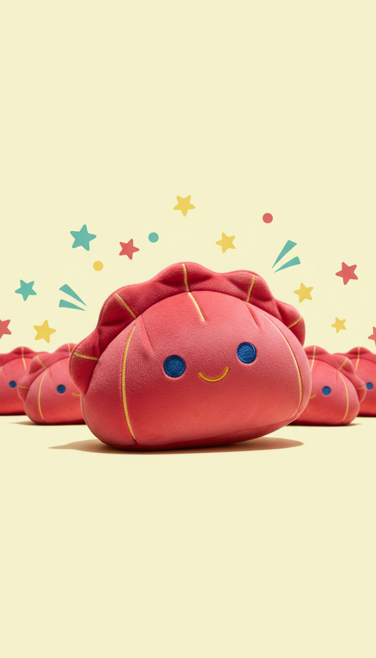 Cherry Fizz plush dumpling pouch